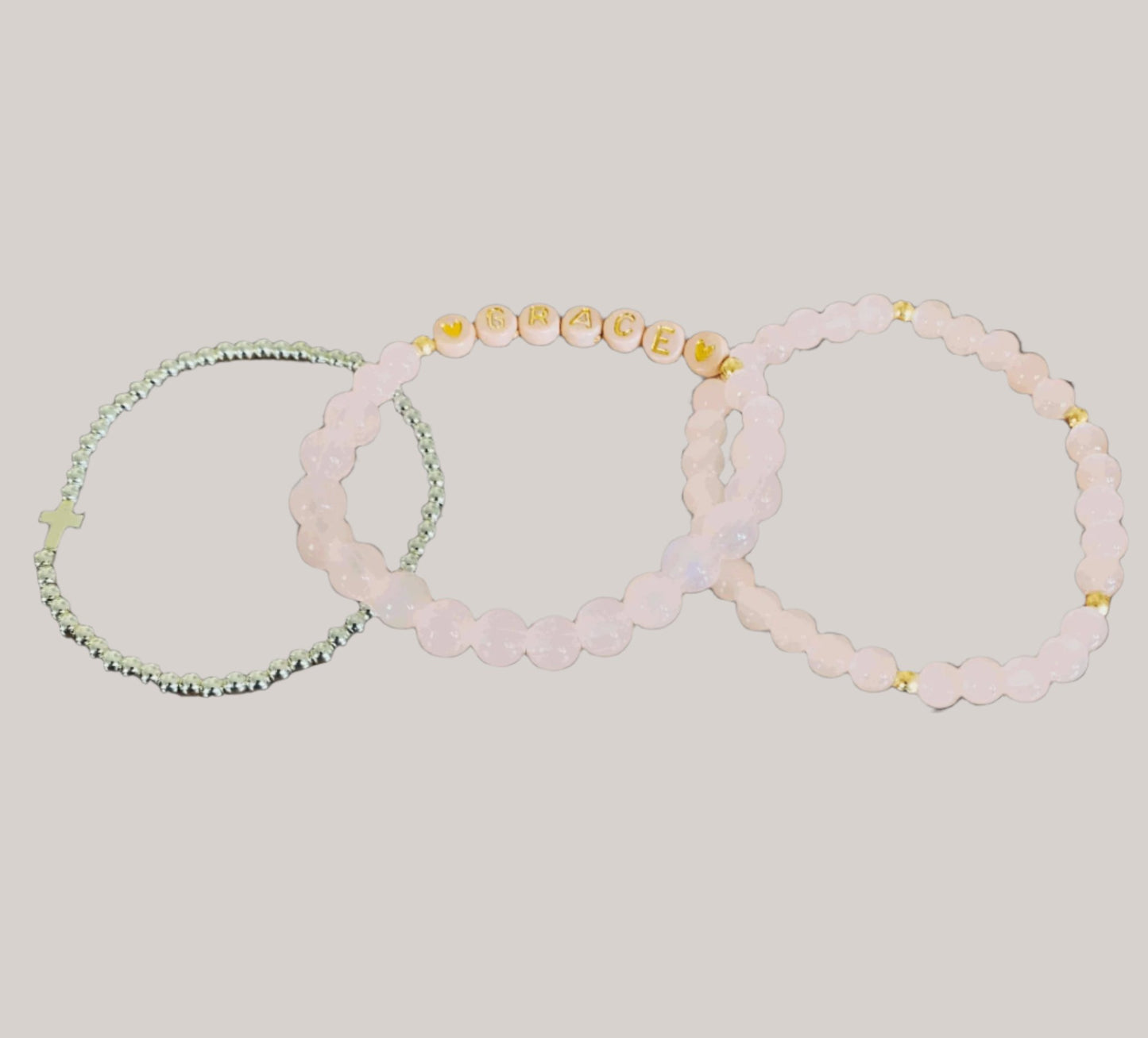 Grace Mercy Message Stretchable Bracelet Set - Mercy Plus Grace