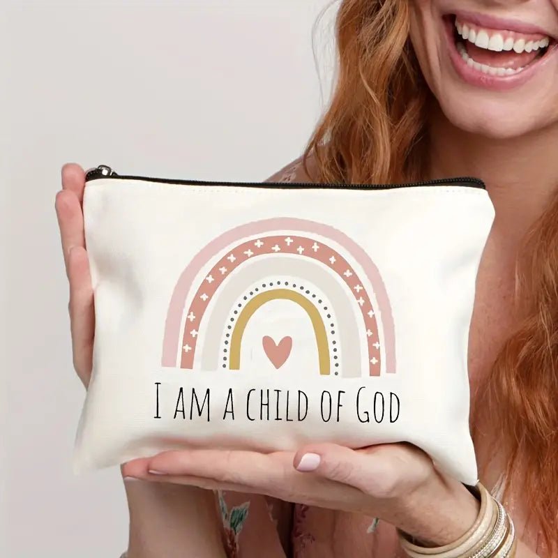Pink I Am A Child Of God Makeup Bag - Mercy Plus Grace