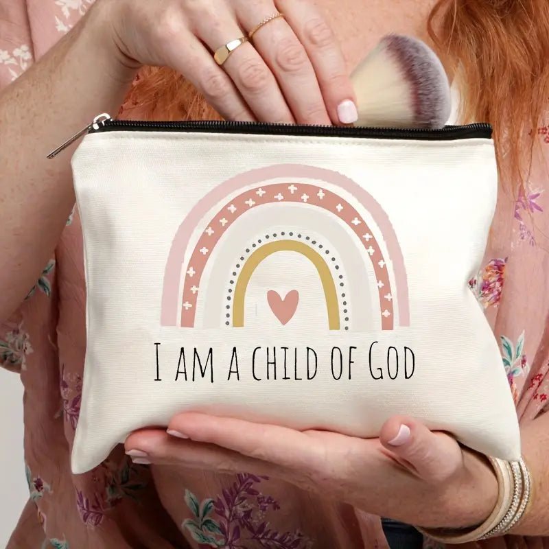 Pink I Am A Child Of God Makeup Bag - Mercy Plus Grace