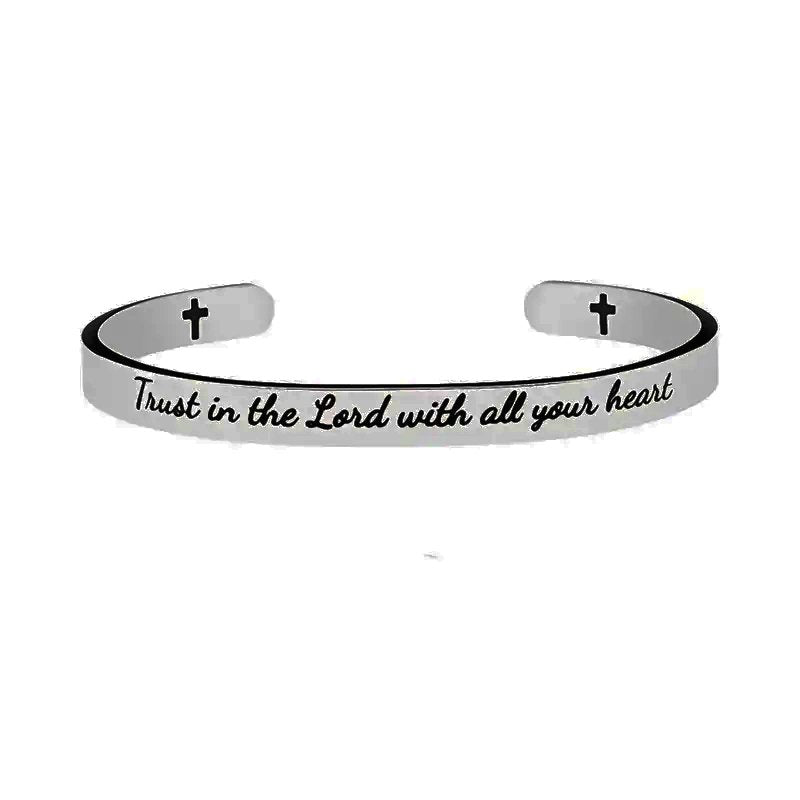 Proverbs 3:5 Scripture Cuff - Mercy Plus Grace