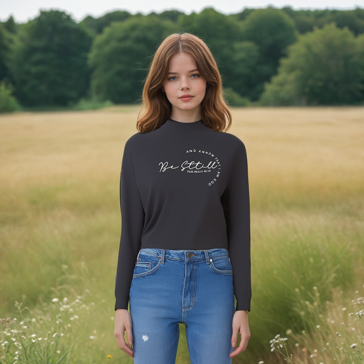 Be Still & Know Black Sweatshirt - Mercy Plus Grace