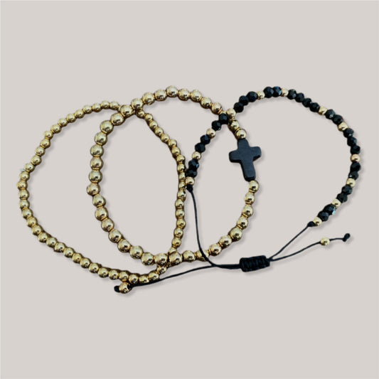 Among Them Braided Beaded Bracelet Set - Mercy Plus Grace