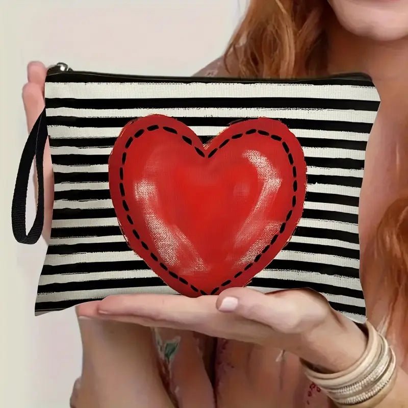 ❤️ Black White Striped Makeup Bag - Mercy Plus Grace