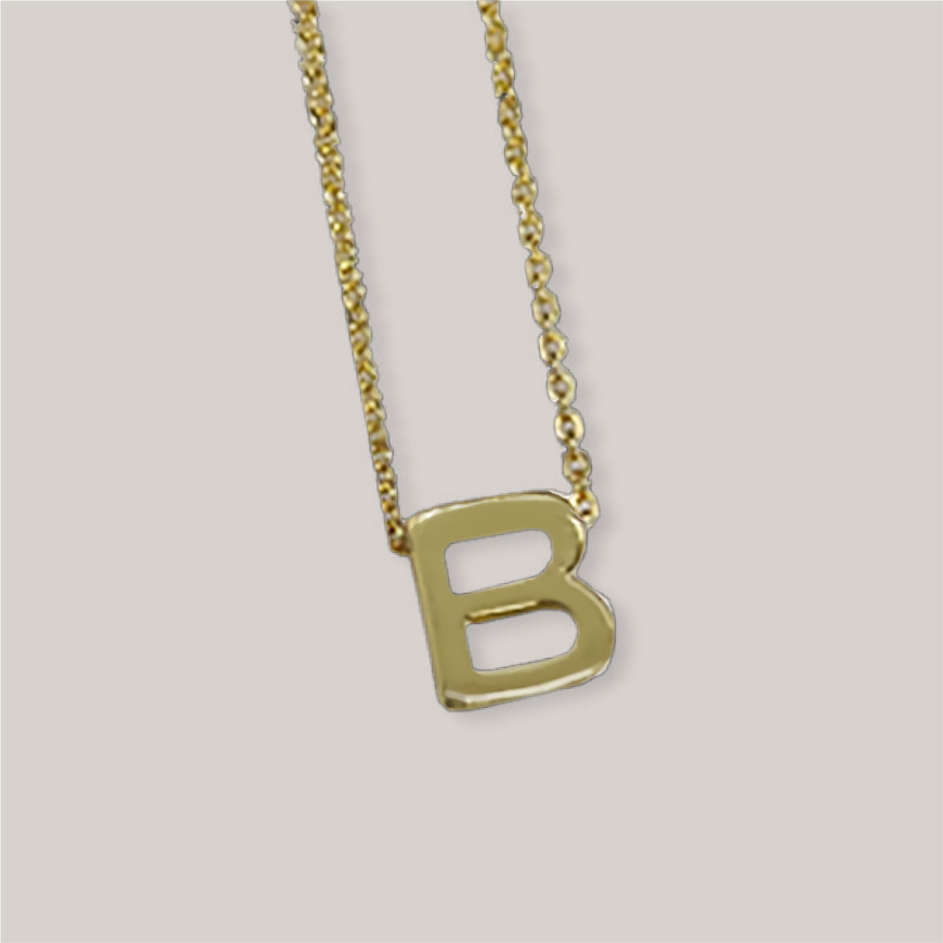 Block Style Gold Slider Initial Necklace - Mercy Plus Grace