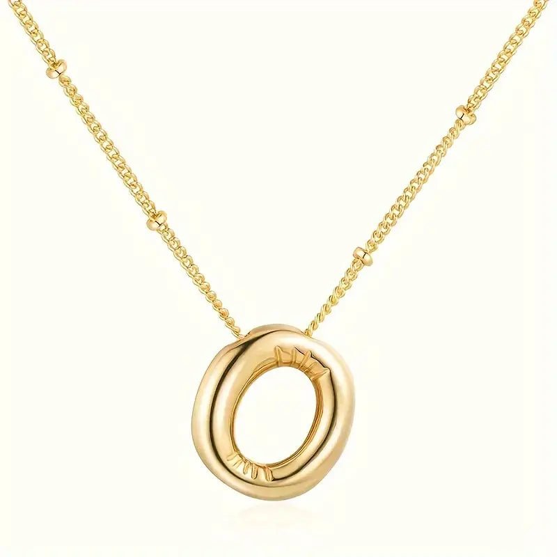 Bubble Gold Initial Necklace - Mercy Plus Grace