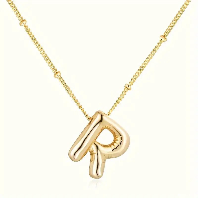 Bubble Gold Initial Necklace - Mercy Plus Grace