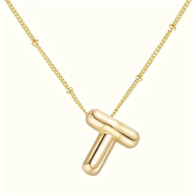 Bubble Gold Initial Necklace - Mercy Plus Grace