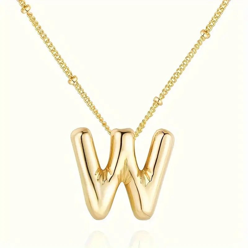 Bubble Gold Initial Necklace - Mercy Plus Grace