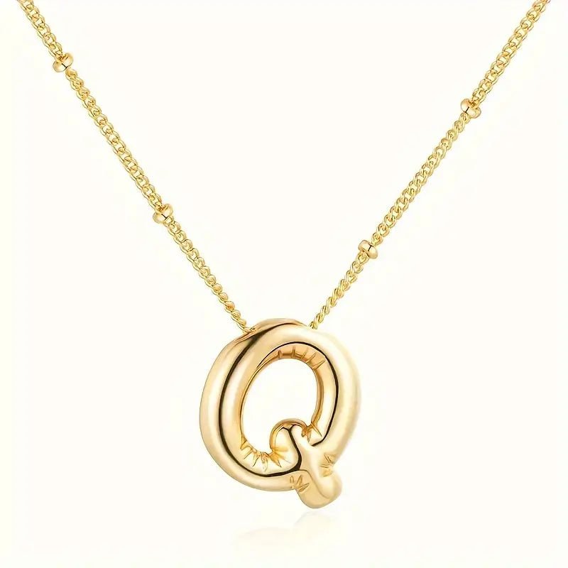 Bubble Gold Initial Necklace - Mercy Plus Grace