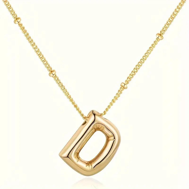 Bubble Gold Initial Necklace - Mercy Plus Grace