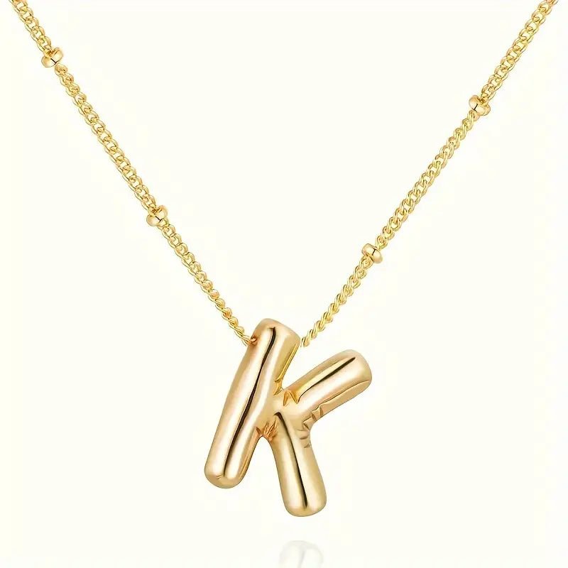 Bubble Gold Initial Necklace - Mercy Plus Grace