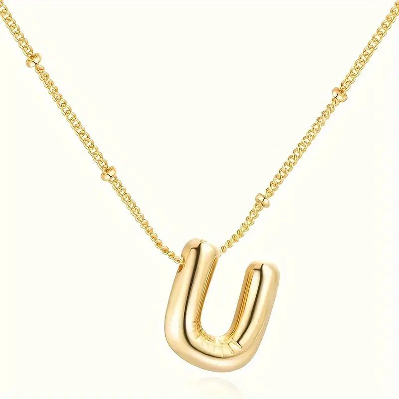 Bubble Gold Initial Necklace - Mercy Plus Grace