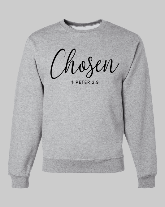 Chosen Unisex Grey Fleece Sweatshirt - Mercy Plus Grace