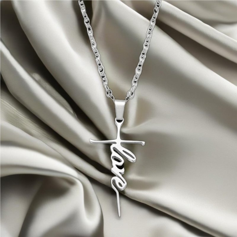 Christ Love Cross Sterling Silver Necklace - Mercy Plus Grace