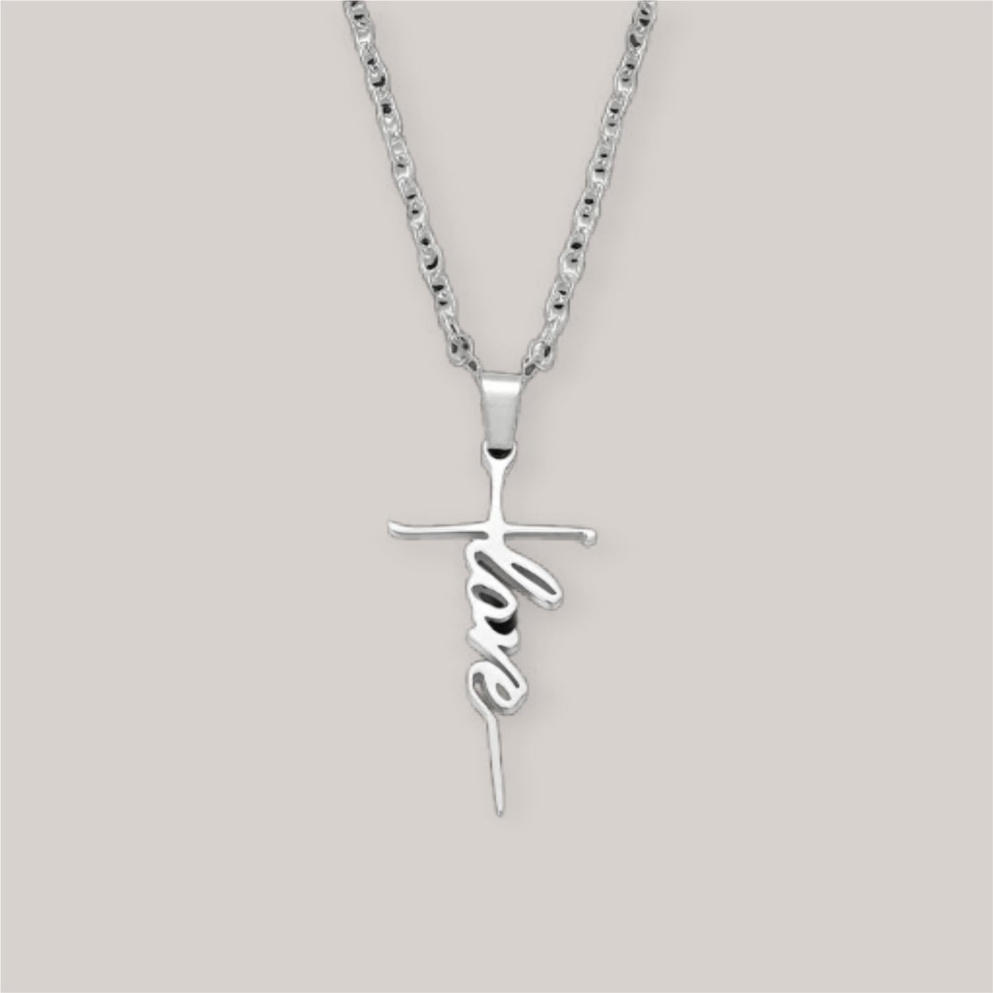 Christ Love Cross Sterling Silver Necklace - Mercy Plus Grace