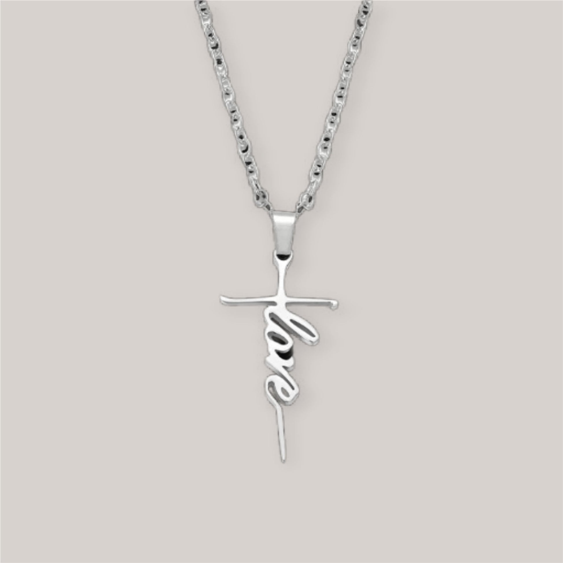 Christ Love Cross Sterling Silver Necklace - Mercy Plus Grace