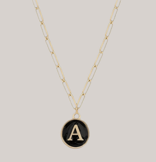 Each by Name Black Initial Charm Necklace - Mercy Plus Grace