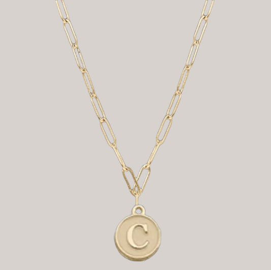 Each by Name Cream Initial Charm Necklace - Mercy Plus Grace