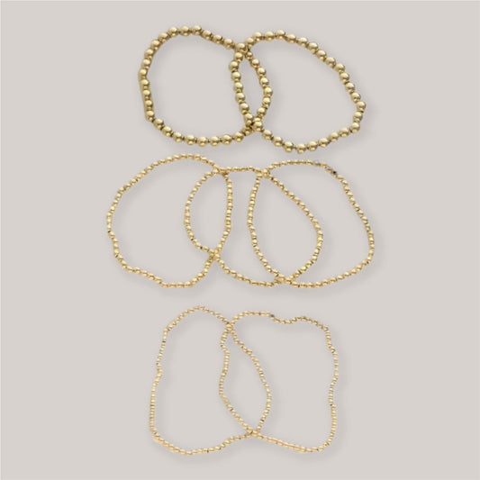 Gold Bead Stretch Bracelets - Mercy Plus Grace