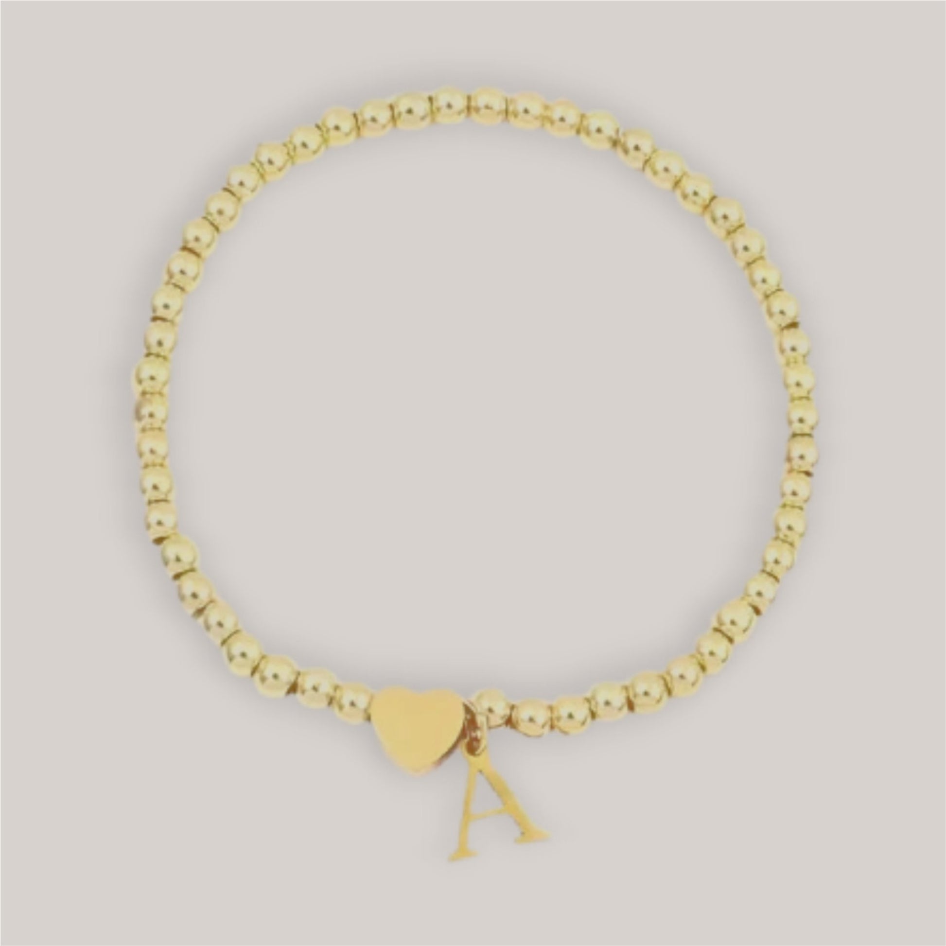 Gold Initial Stretch Bracelets - Mercy Plus Grace