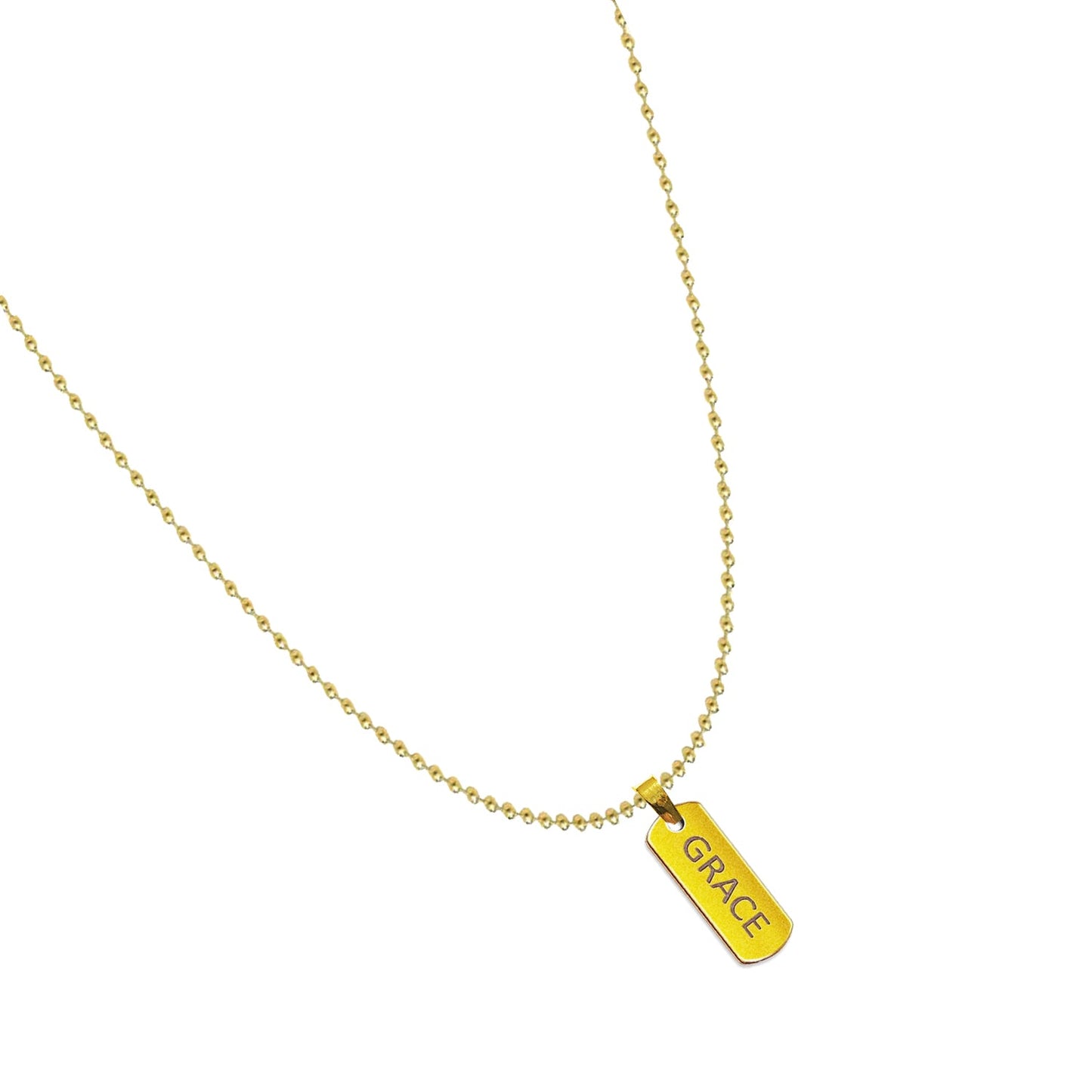 Gold Inspirational Tag Necklaces - Mercy Plus Grace