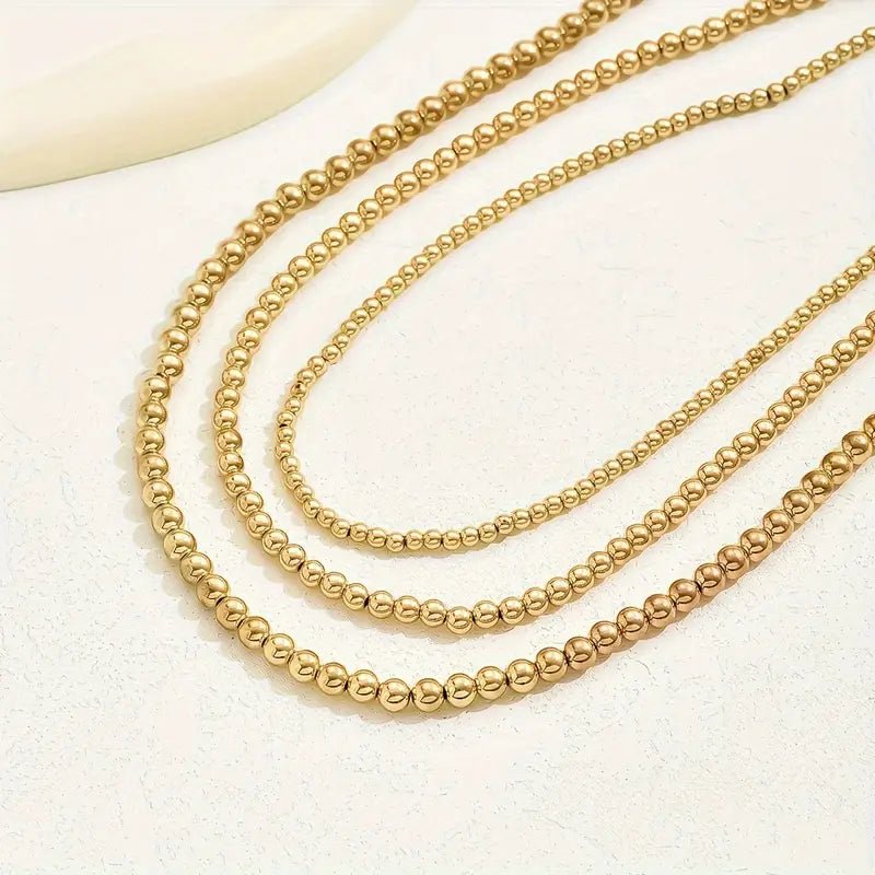 Gold Layering Bead Necklaces - Mercy Plus Grace