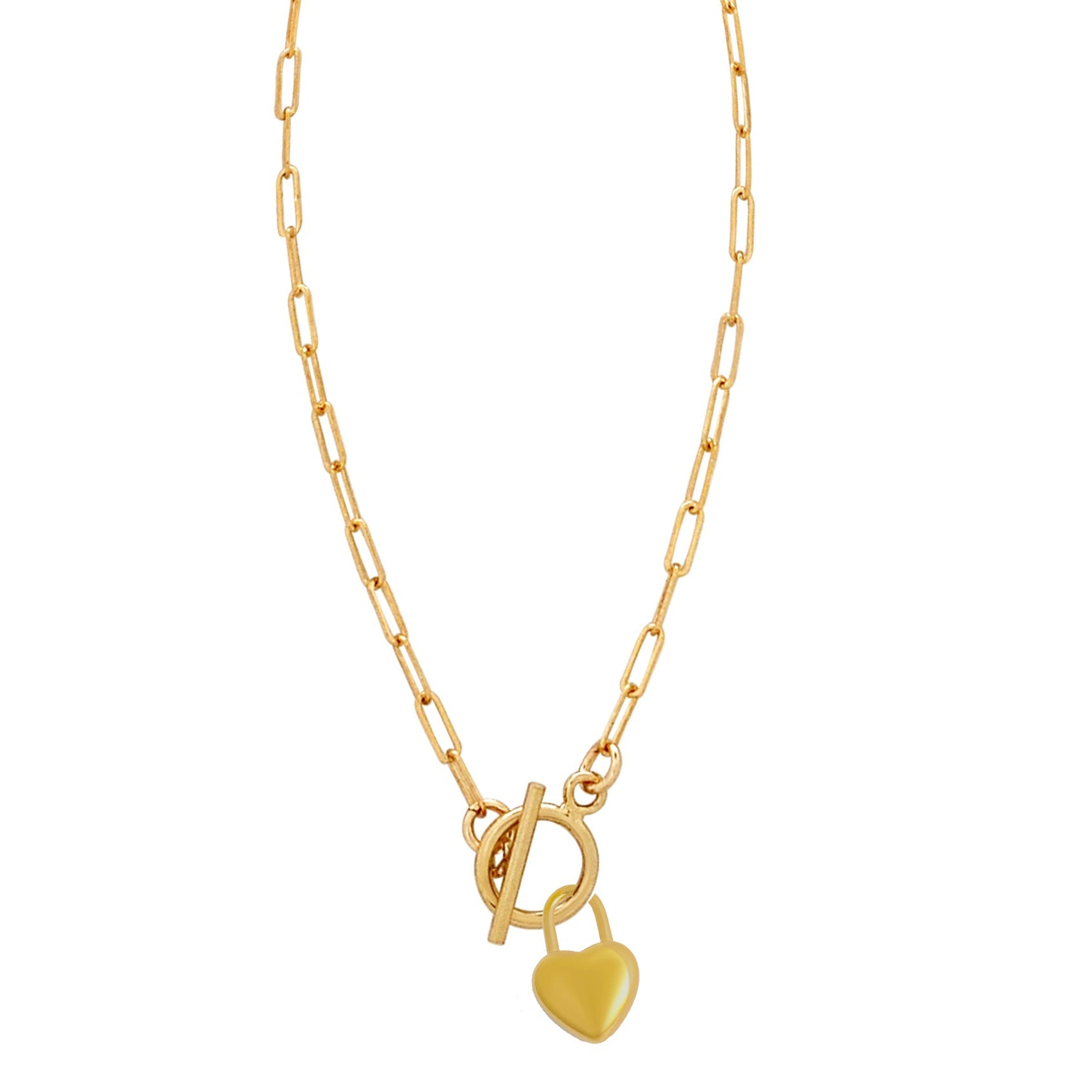 Gold Paper Clip Heart Padlock - Mercy Plus Grace