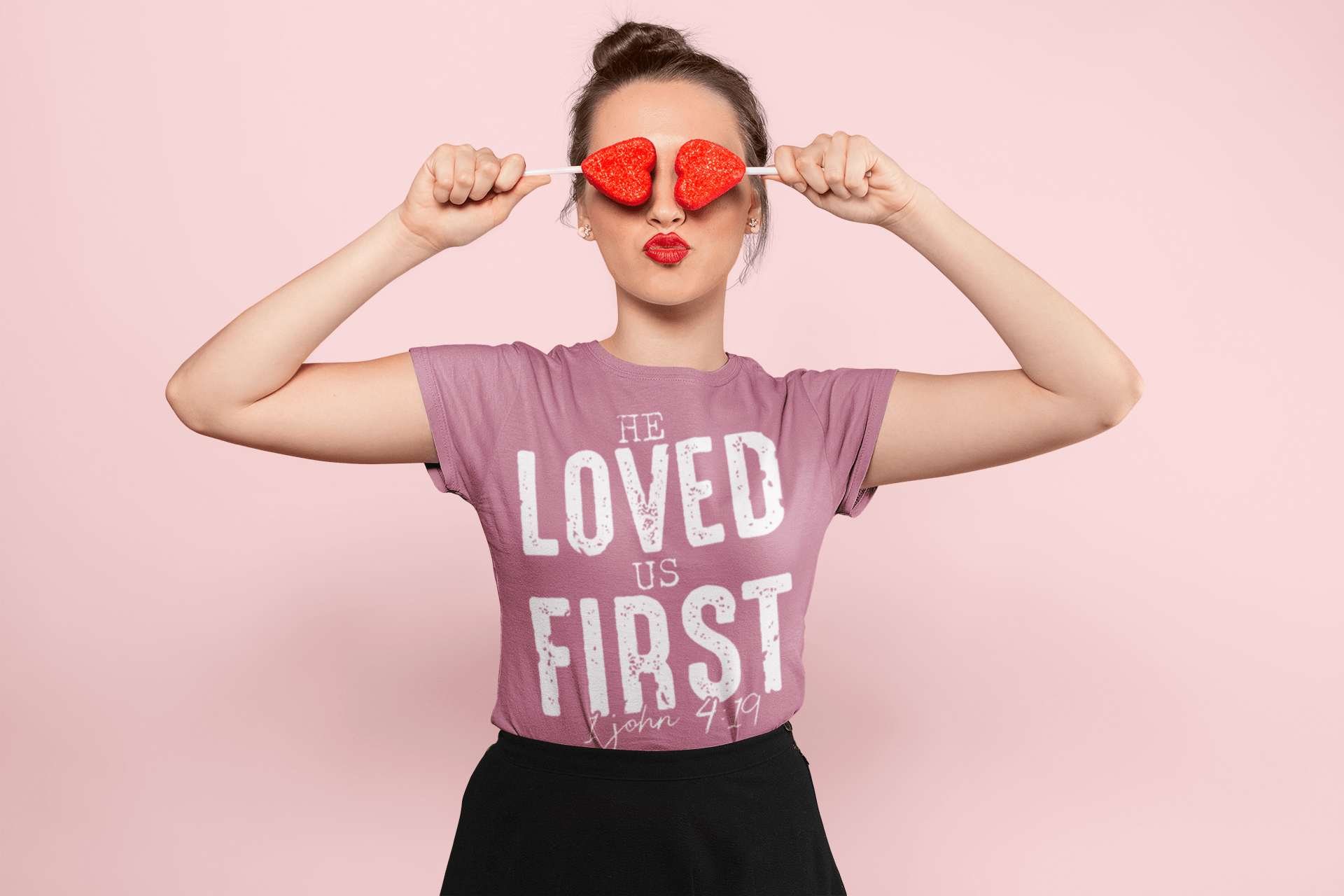 He Loved Us First Short Sleeve T-Shirt - Mercy Plus Grace