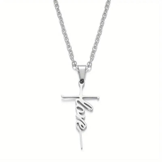 His Love Cross Sterling Necklace - Mercy Plus Grace