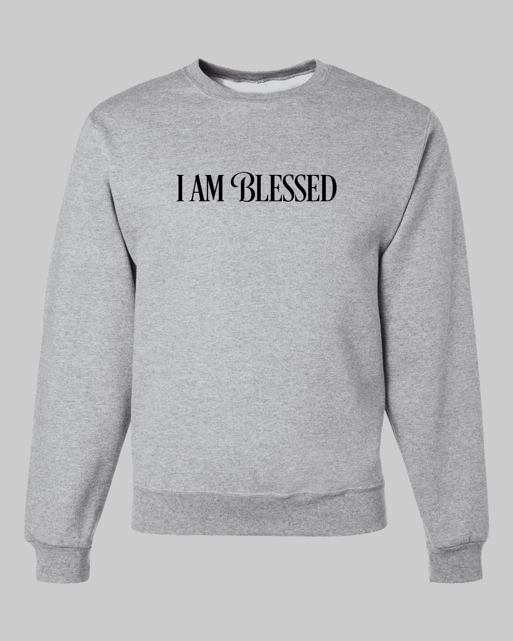 I am Blessed Unisex Grey Fleece Sweatshirt - Mercy Plus Grace