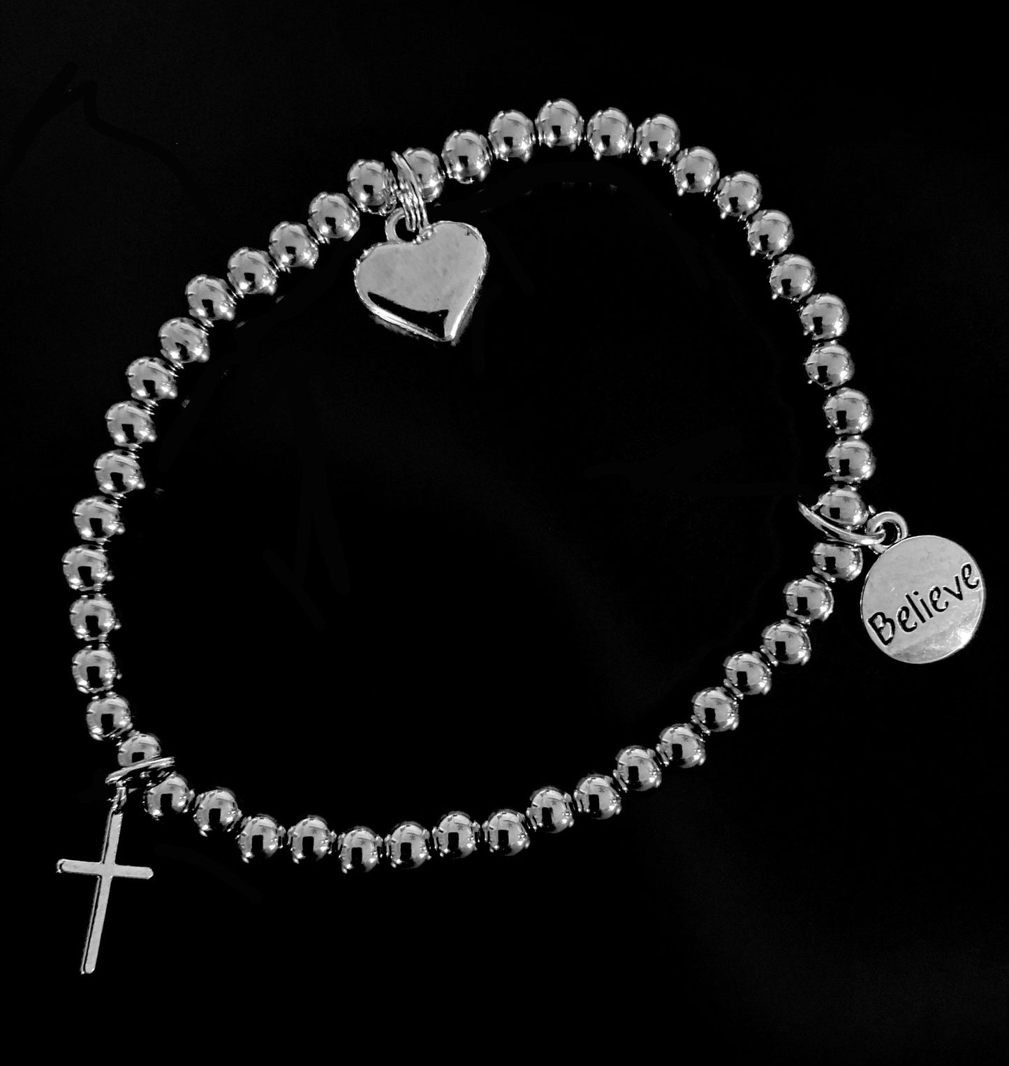 I Believe Silver Charm Bracelet - Mercy Plus Grace