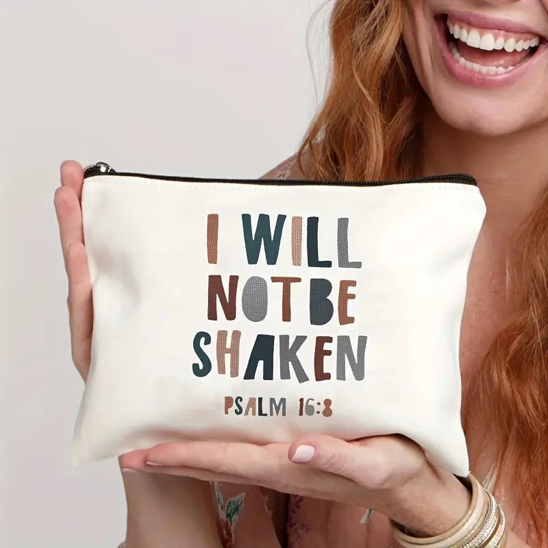 I Will Not Be Shaken Makeup Bag - Mercy Plus Grace