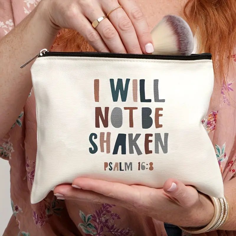 I Will Not Be Shaken Makeup Bag - Mercy Plus Grace