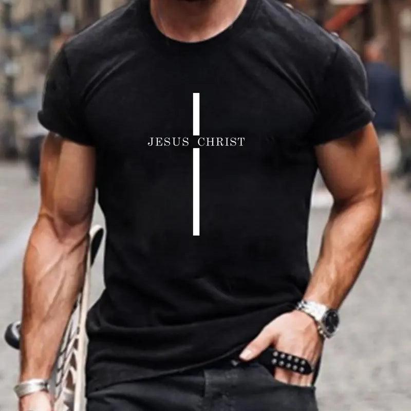 Jesus Christ Cross Black T-Shirt - Mercy Plus Grace