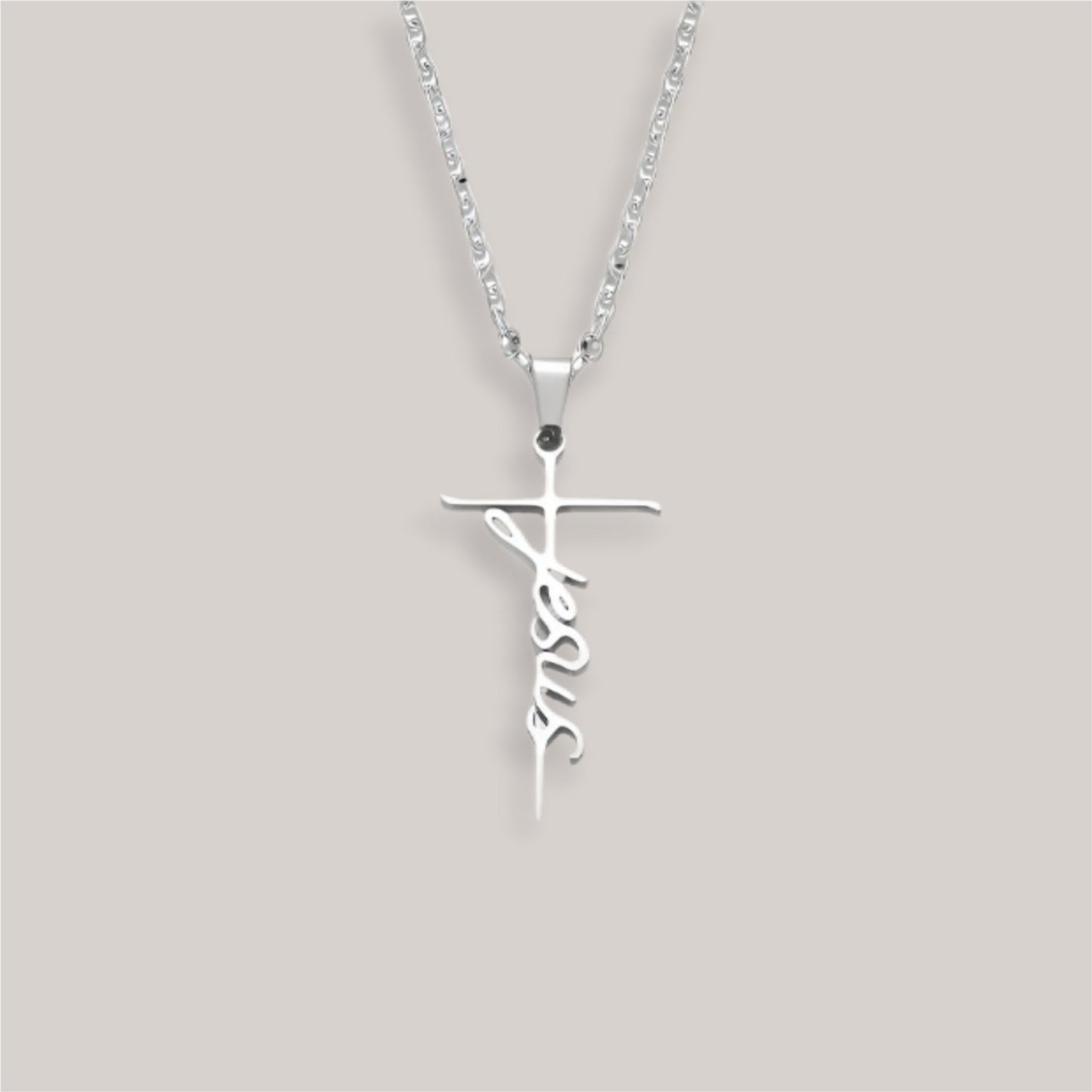 Jesus Cross, Scripts of Life, Sterling Silver Necklace - Mercy Plus Grace