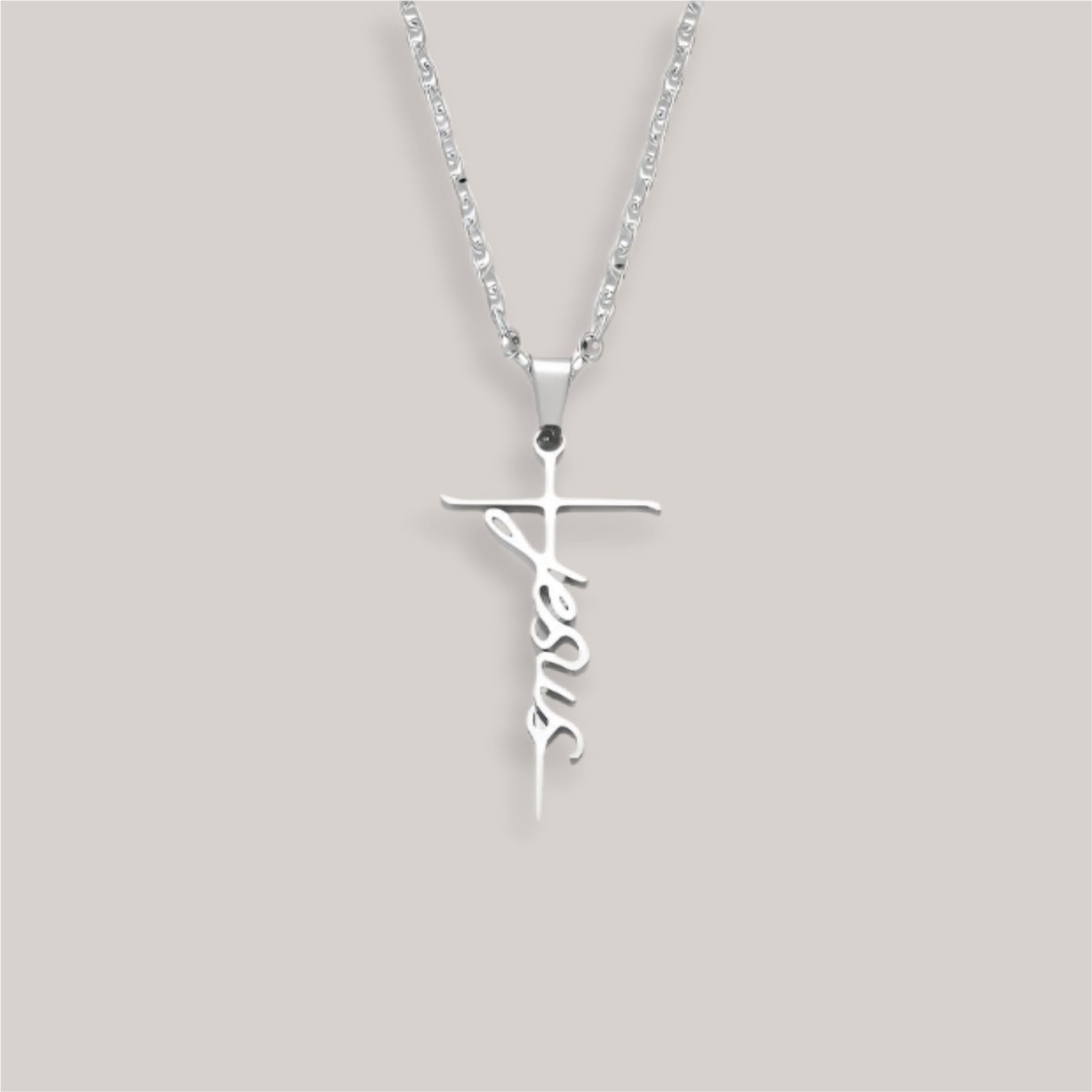 Jesus Cross, Scripts of Life, Sterling Silver Necklace - Mercy Plus Grace