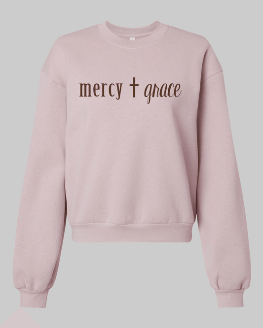 Mercy + Grace Rose Balloon Sleeve Ladies Sweatshirt - Mercy Plus Grace