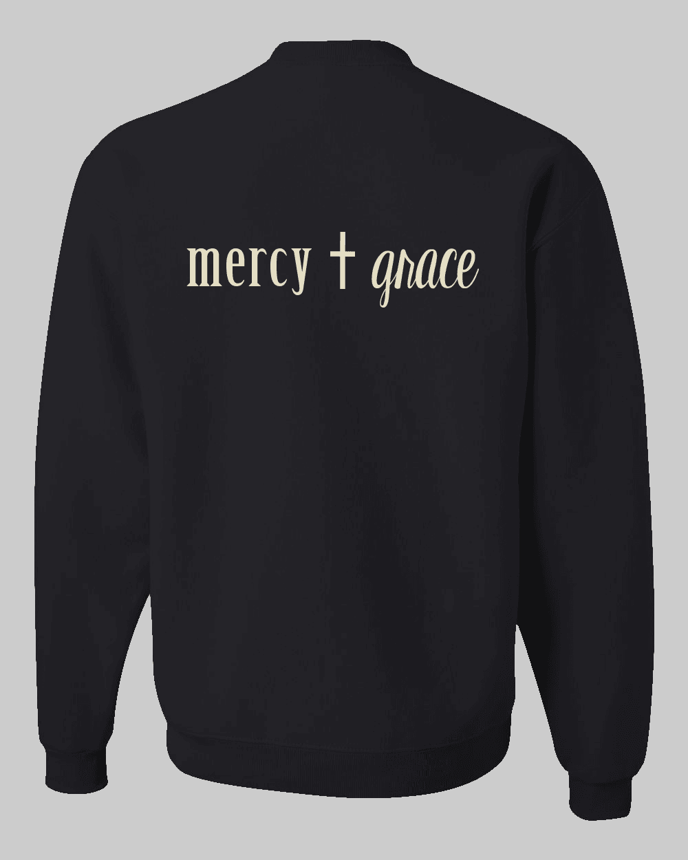Pray More Worry Less Unisex Black Fleece Sweatshirt - Mercy Plus Grace