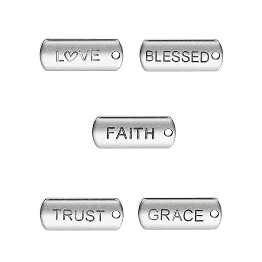 Silver Inspirational Tag Necklace - Mercy Plus Grace