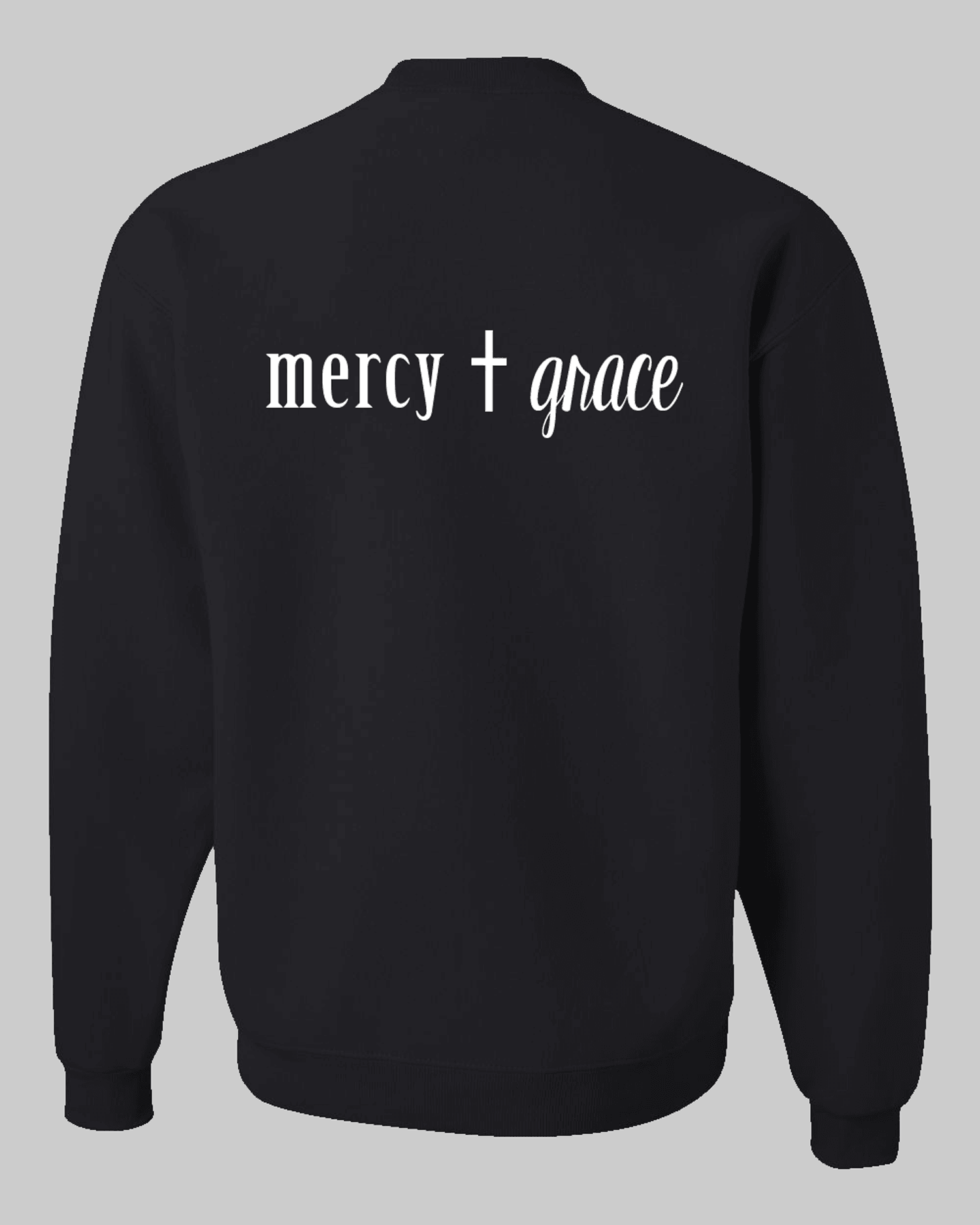 Simply Said Saved by Grace Unisex Black Fleece Sweatshirt - Mercy Plus Grace