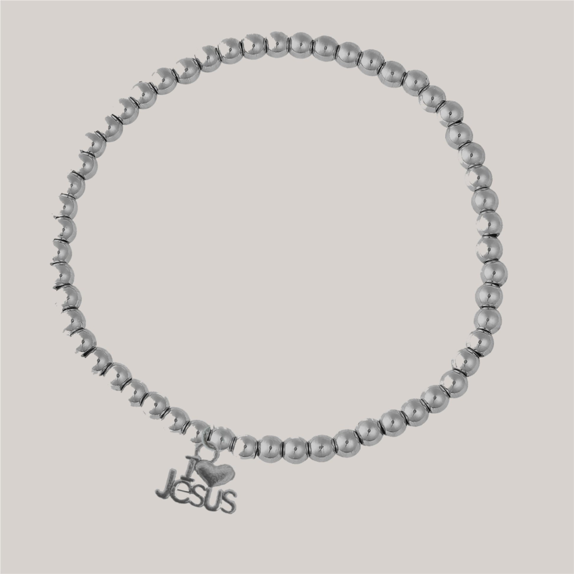 Stainless Steel Metal Bead Stretch Bracelet - Mercy Plus Grace