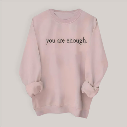 You Are Enough Mauve Ladies Sweatshirt - Mercy Plus Grace