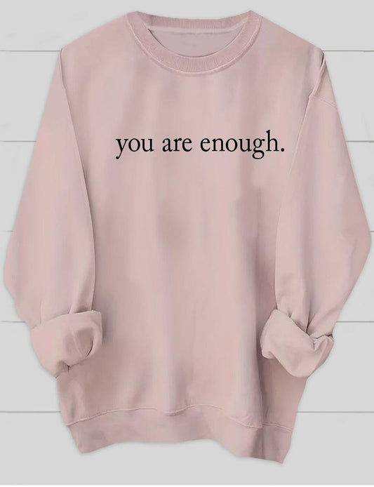 You Are Enough Mauve Ladies Sweatshirt - Mercy Plus Grace