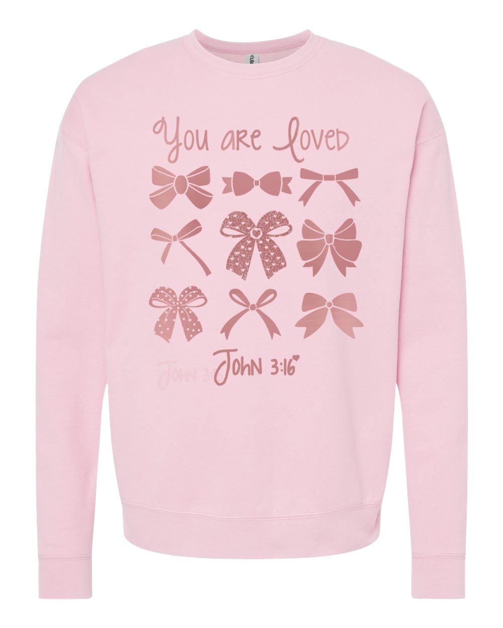 You Are Loved Bow Sweat Shirt - Mercy Plus Grace